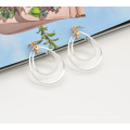 Stylish gold hook tear drop shape transparent cute clear acrylic earrings